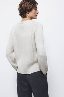 Maglione in maglia strutturata traforata girocollo