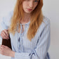 Pantaloni a Righe Blu Skyline