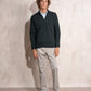 Cardigan in maglia uomo con zip e collo alto