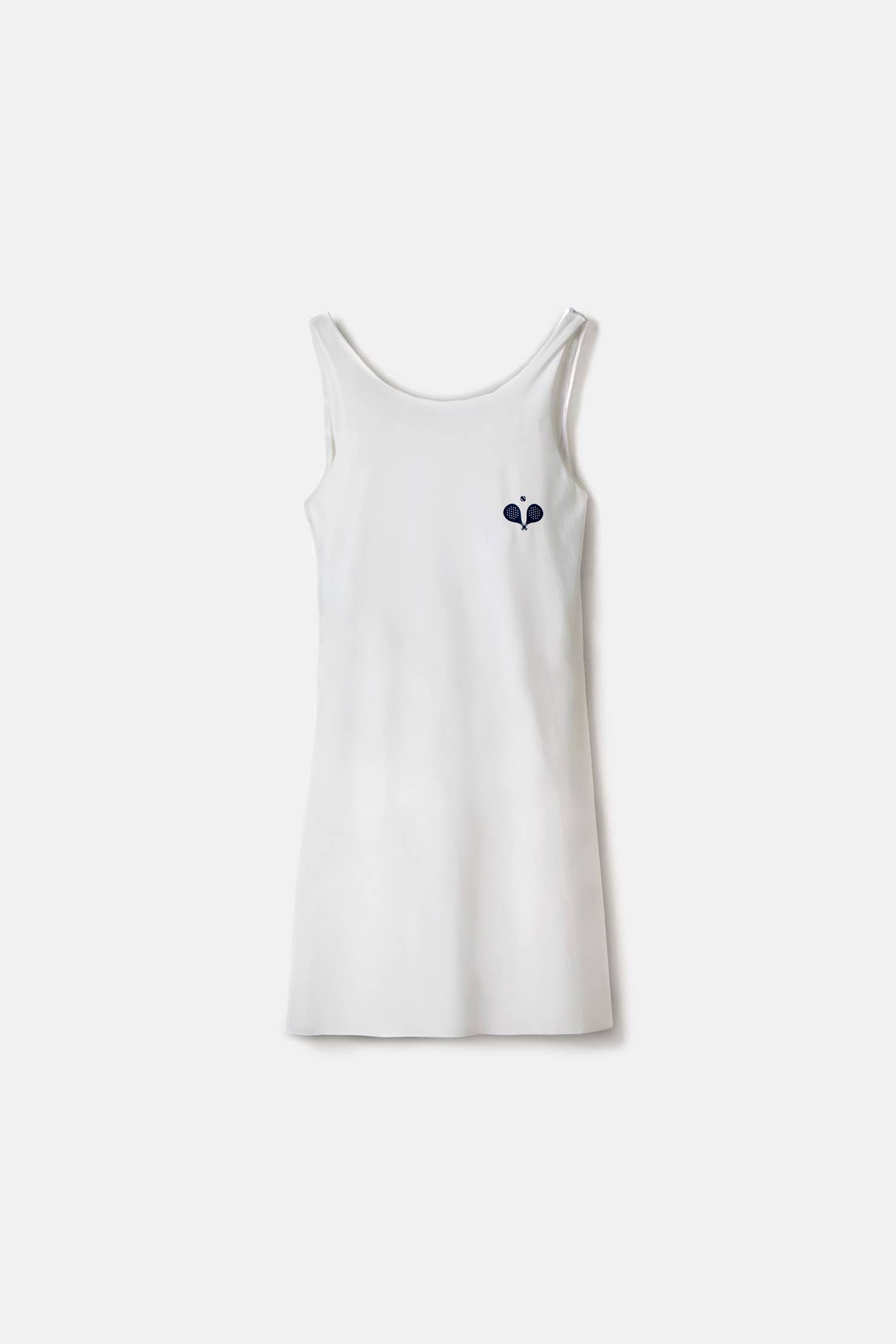 Vestito sportivo minimal con spalline e shorts integrati