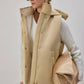 Gilet imbottito con cappuccio effetto lurex