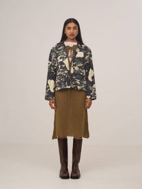 Gonna midi in maglia Exile verde oliva