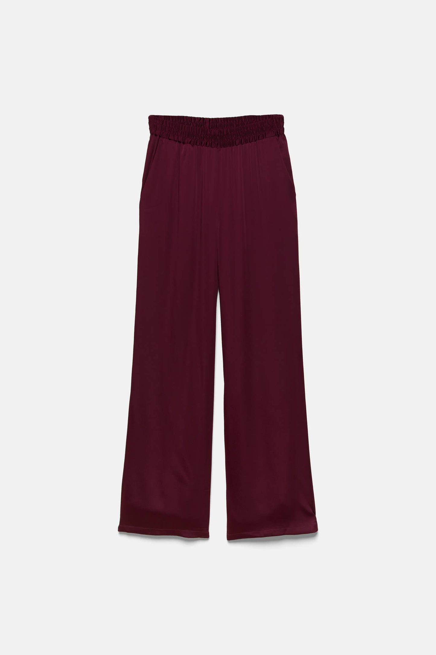 Pantaloni palazzo in poliestere con vita elastica