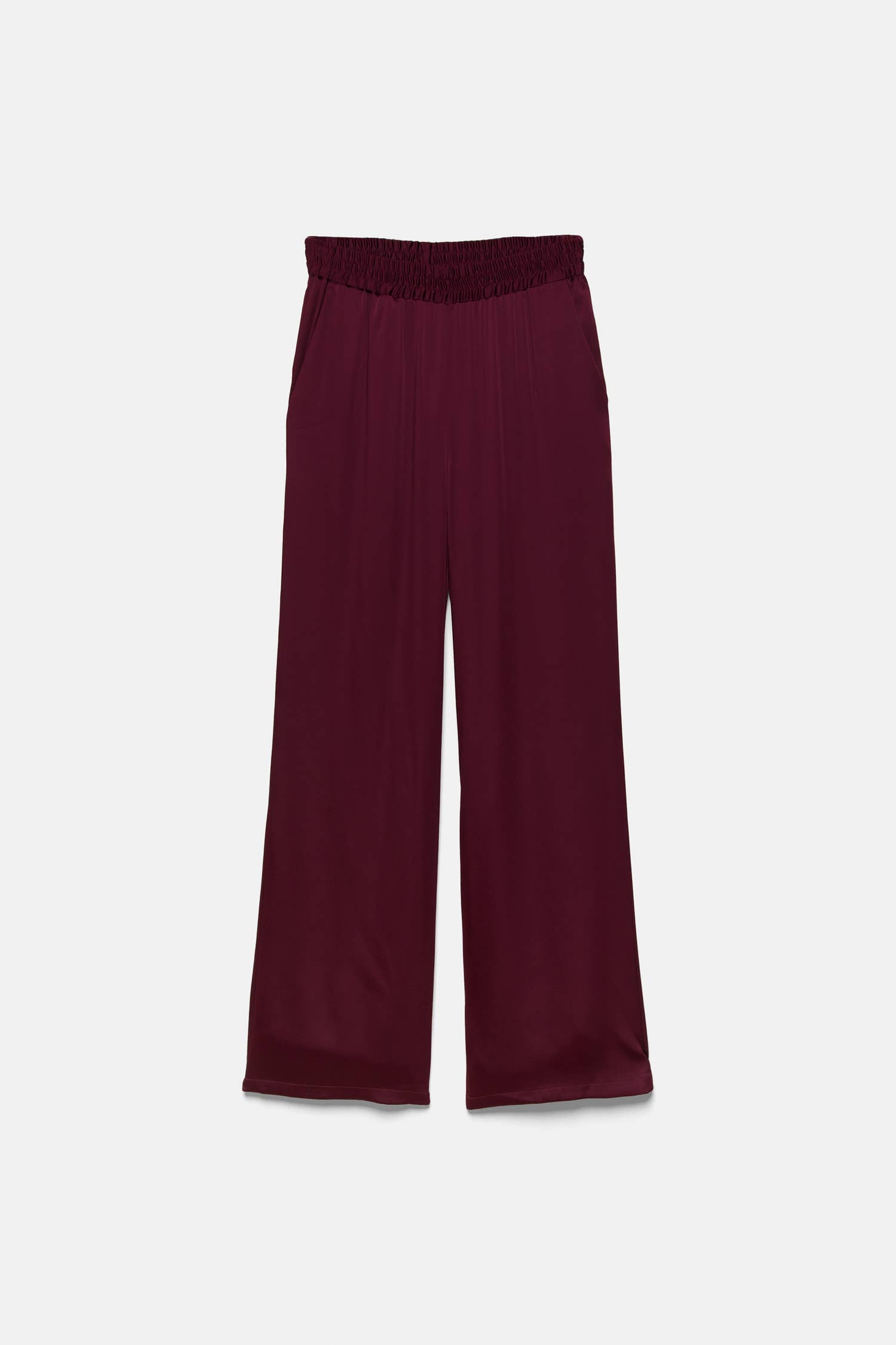 Pantaloni palazzo in poliestere con vita elastica