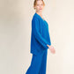 Maxi maglia oversize in misto cashmere con scollo a V e spacchi laterali