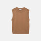 Gilet in maglia rasata con scollo tondo