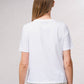 T-shirt bianca con applicazioni brillanti