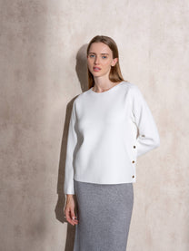 Maglia in maglia boxy con bottoni laterali