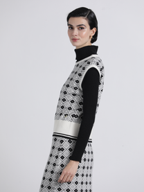 Gilet in maglia jacquard bicolore