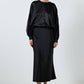 Blusa in raso con elastico in vita