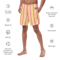 Costume da bagno corto a righe pesca