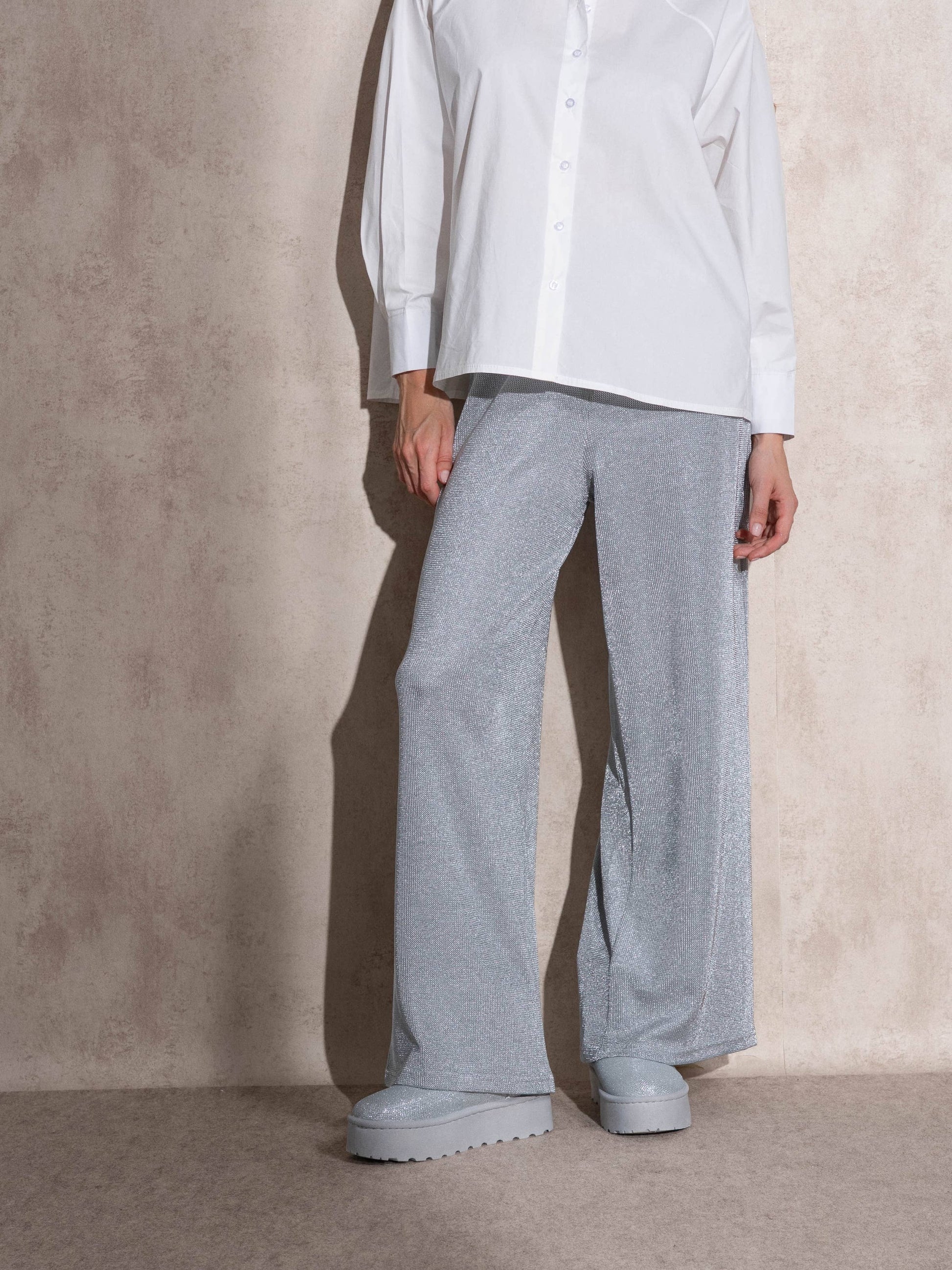 Pantaloni palazzo in lurex