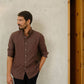 Camicia in flanella marrone Populus