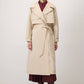 Trench doppiopetto in twill di cotone color crema