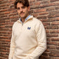 Felpa mezza zip essenziale in cotone biologico beige