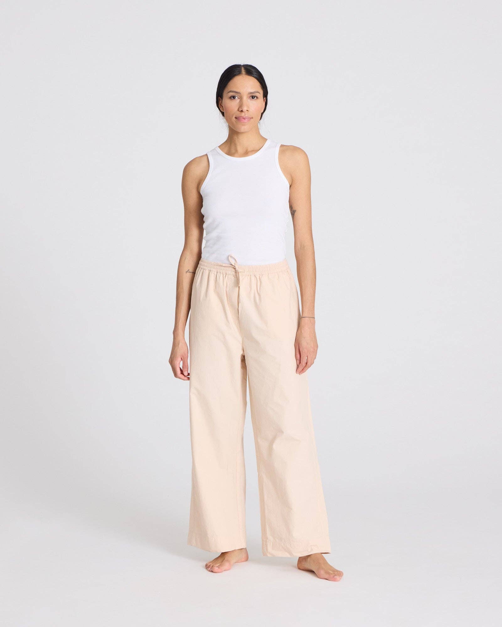Pantaloni Thilde in popeline di cotone biologico grigio fumo