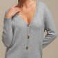 Cardigan lungo in maglia da donna con scollo a V