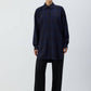Camicia a quadri oversize in viscosa blu navy