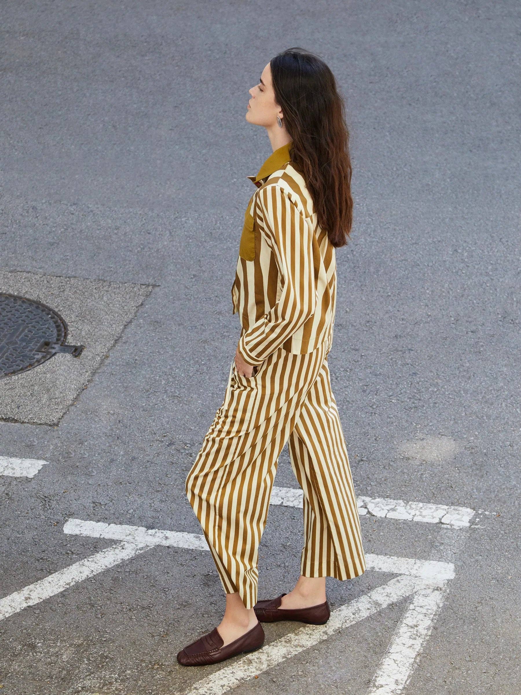 Pantaloni a righe a gamba larga