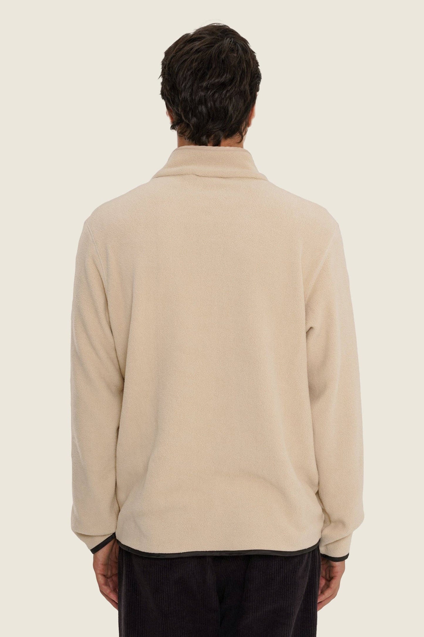 Maglione polo beige in cotone organico