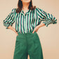Camicia a righe Pluton con collo smoking