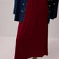 Gonna basic midi con elastico in vita bordeaux