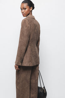 Blazer in velluto a coste con cintura