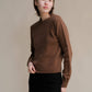 Maglione girocollo in tweed cropped in lana riciclata
