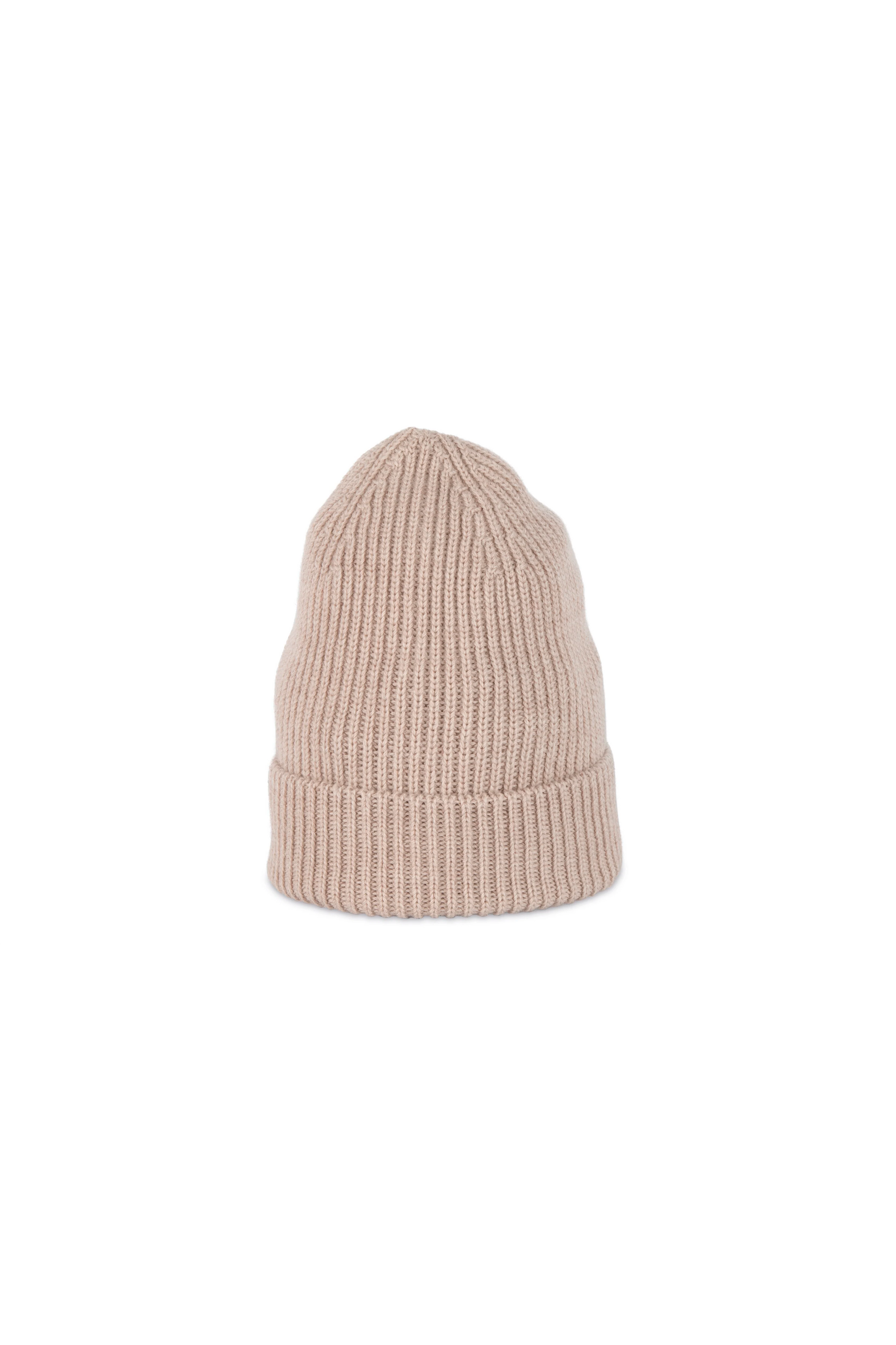 Cappello beanie in lana merino color sabbia