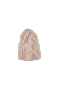 Cappello beanie in lana merino color sabbia