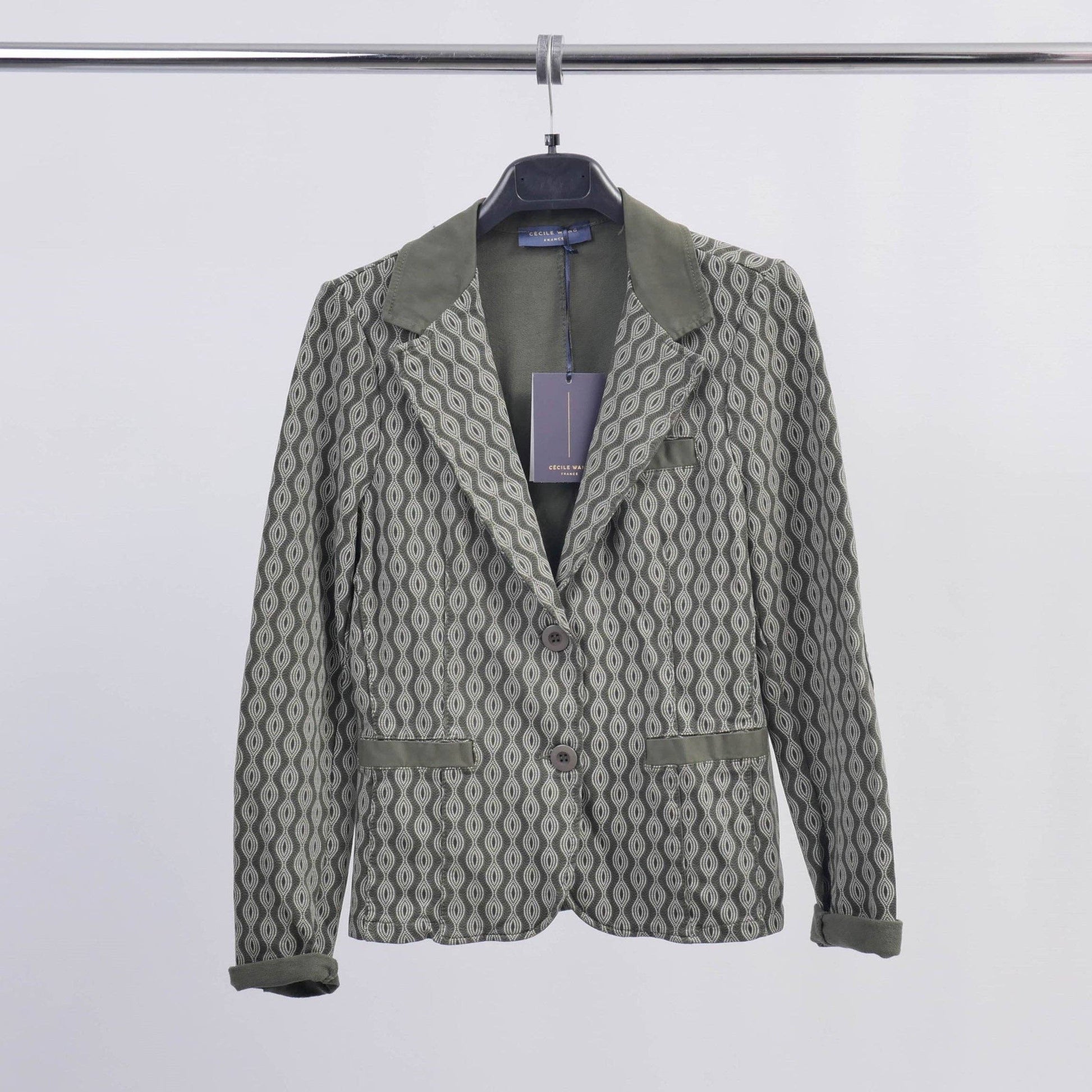 Blazer stretch con motivo geometrico