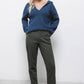 Pantaloni dritti in cotone stretch