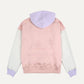Felpa oversize donna color block rosa con cappuccio