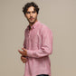 Camicia uomo a righe in cotone misto