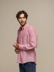 Camicia uomo a righe in cotone misto