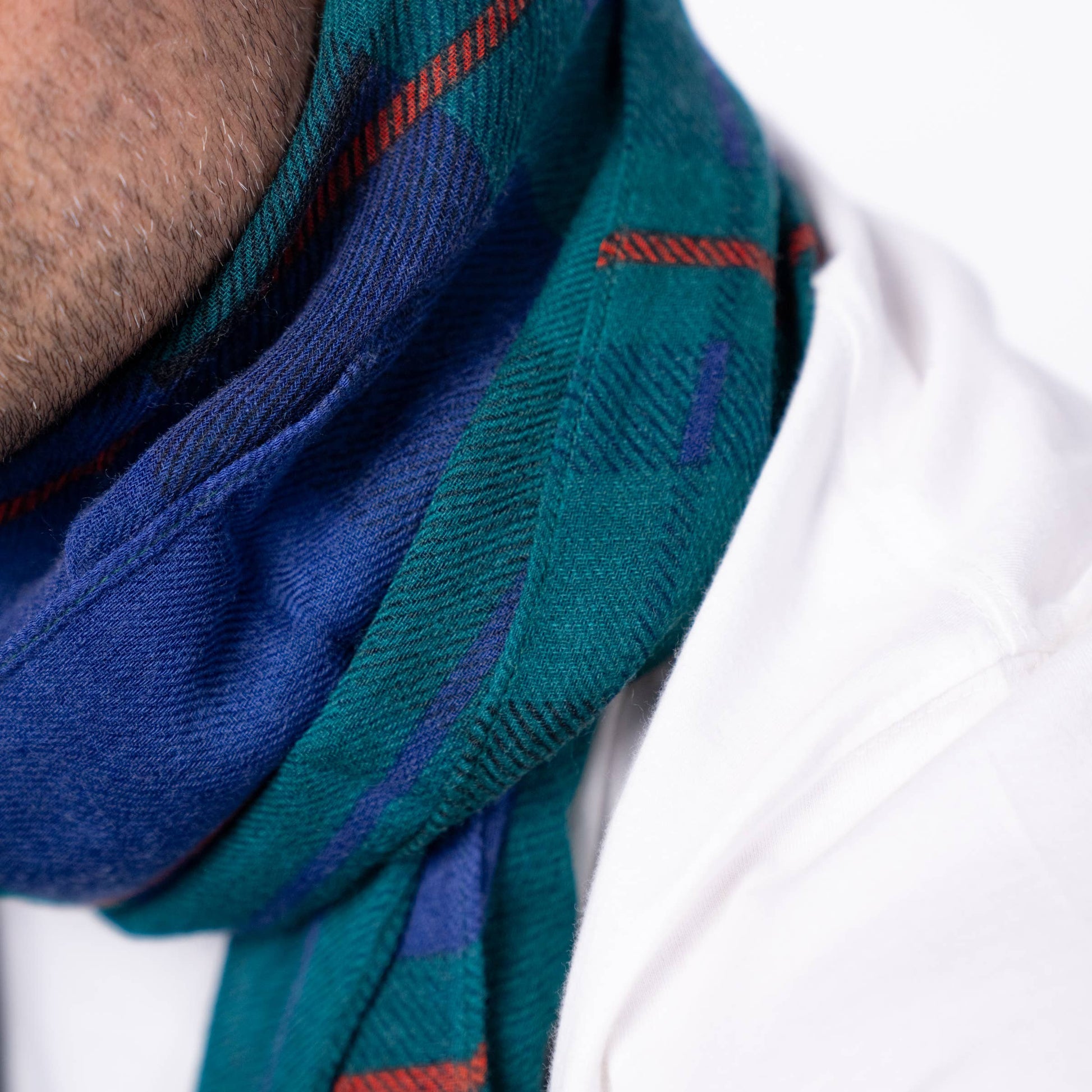 Foulard uomo in 100% lana a quadri Tanguy