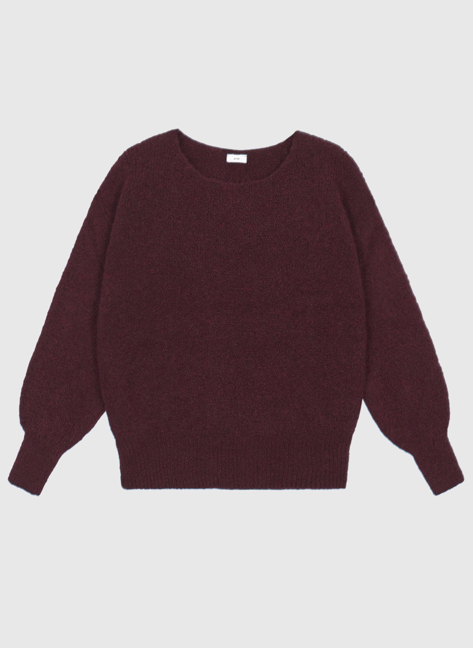 Maglione girocollo caldo bordeaux