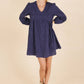 Abito corto Roni in cotone blu navy