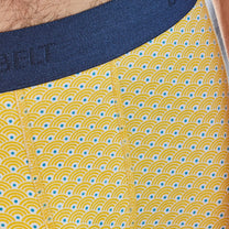Boxer in cotone biologico giallo con stampa giapponese