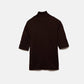 Maglione in maglia rasata con collo alto e maniche 3/4