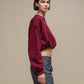 Felpa cropped oversize in misto cotone