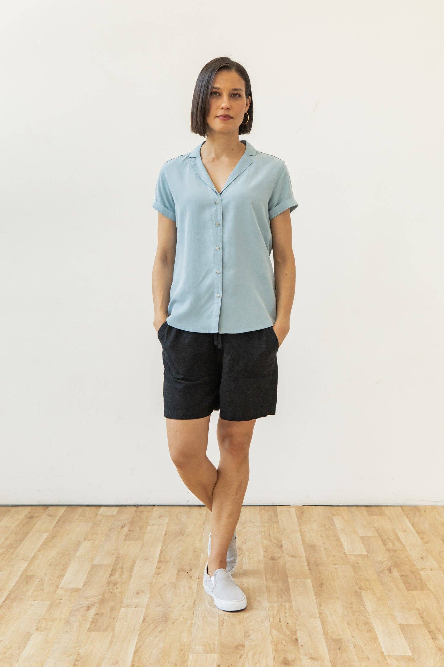 Camicia Innes a maniche corte azzurro cielo