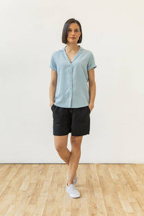 Camicia Innes a maniche corte azzurro cielo