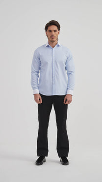 Camicia comfort a righe cielo