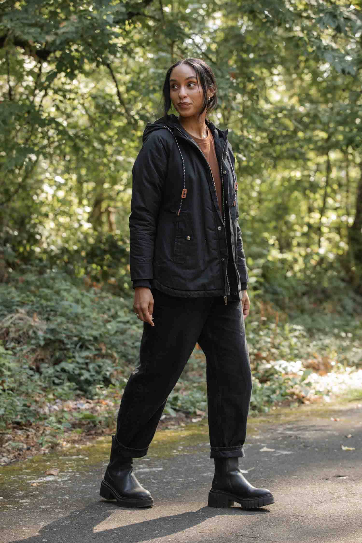 Parka Sequoia in cotone cerato nero