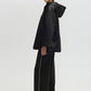 Felpa in raso oversize con zip e cappuccio