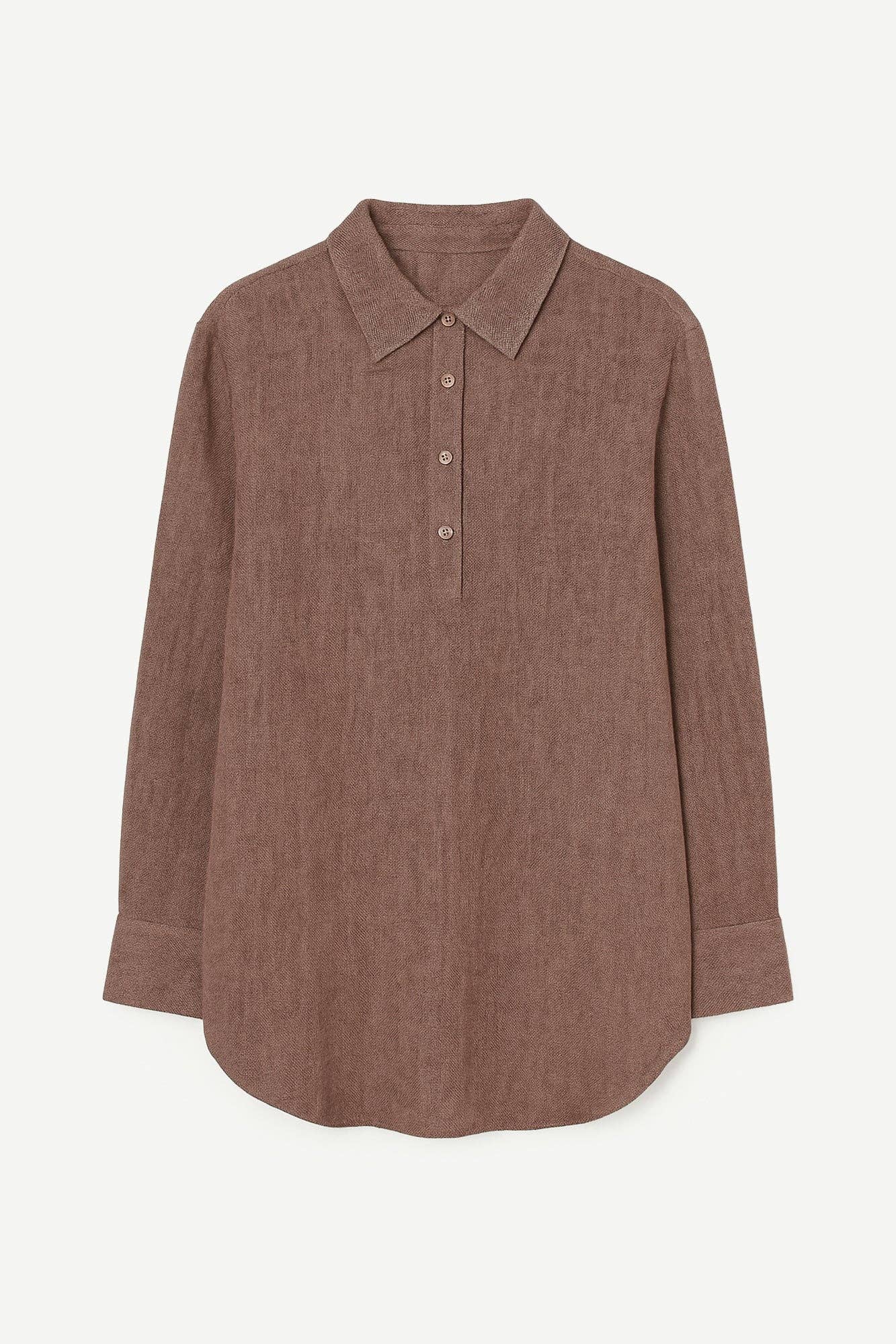 Tunica melange con colletto a camicia