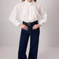 Camicia in cotone con rosellina al collo
