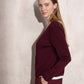 Cardigan in maglia con zip e scollo a V