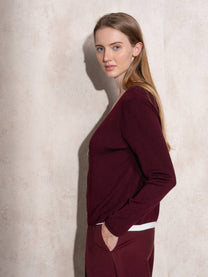 Cardigan in maglia con zip e scollo a V